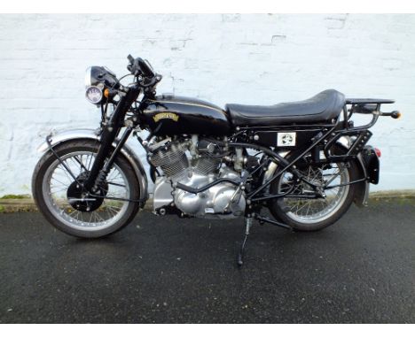 A 1955 VINCENT SERIES D RAPIDE HISTORIC MOTORCYCLE 'SKH 731', having black coachwork, additional fully sprung seat, softer sp