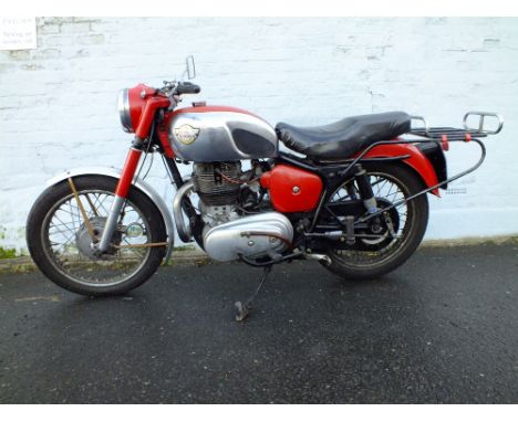 A 1960 ROYAL ENFIELD CONSTELLATION HISTORIC MOTORCYCLE '665 KTU', having red coachwork and chrome petrol tank, the 692cc air-