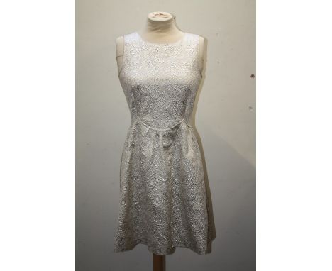 A RED VALENTINO VINTAGE STYLE DRESS, cream ground with lurex detailing, lined to bodice, EU size 42Condition Report:Underarm 