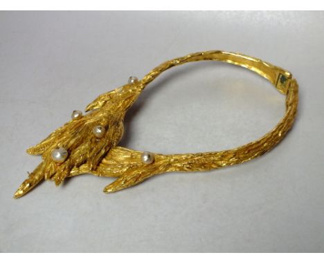 A VINTAGE CHRISTIAN LACROIX HINGED COLLARETTE FOR RESTORATIONCondition Report:Missing approximately four pearl adornments, in