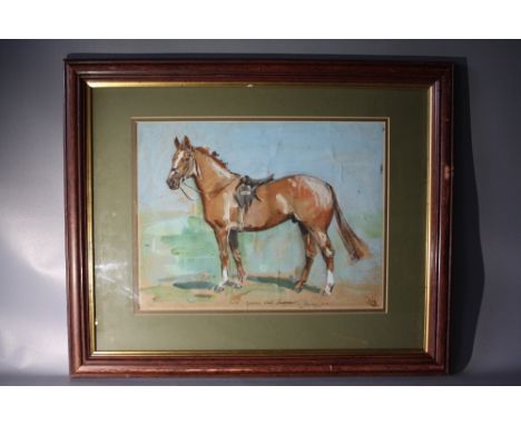 J. LAMBLYN. A horse portrait 'Kim, sketch for portrait', singed and dated 1958 lower middle to right, mixed media on paper, f