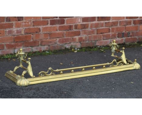 A VINTAGE BRASS FENDER, W 157 CM