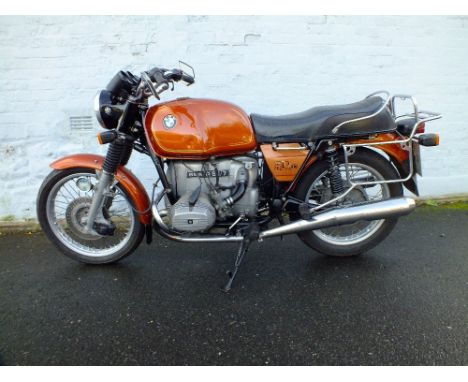 A 1978 BMW R60/7 MOTORCYCLE IN METALLIC ORANGE COACHWORK 'ROI 2296', the overhead flat twin 599cc engine with number 6002448 