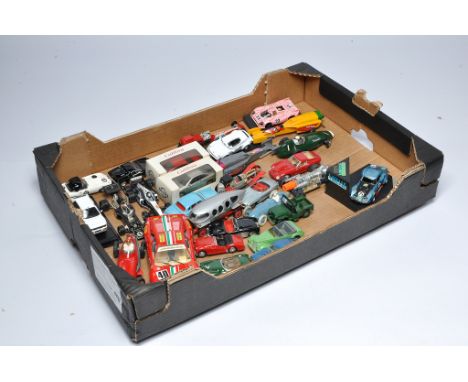 A misc group of diecast and plastic model vehicles from various makers including Rio, Airfix, Dinky, Corgi, Mattel and others