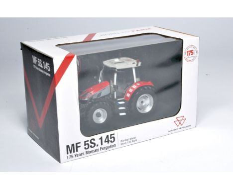 Universal Hobbies 1/32 farm model issue comprising Limited Edition Massey Ferguson MF5S.145 175th Anniversary Tractor. Excell