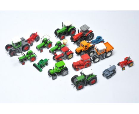 A group of tiny scale model tractor issues, mostly Wiking 1/87 plastic. 