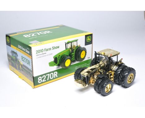 Ertl (2010) 1/32 farm model issue comprising Limited Edition John Deere 8270R 2010 Farm Show. Special Gold Edition Tractor. E