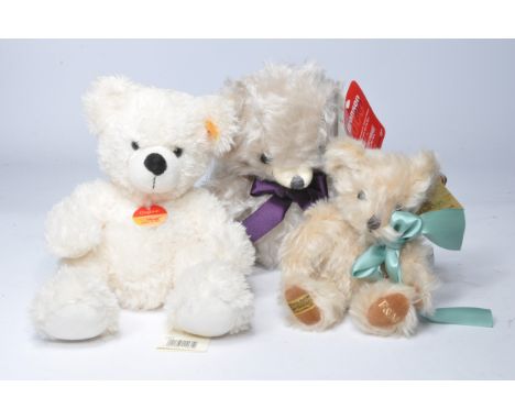 A trio of Teddy Bears comprising a Merrythought Mohair 10LVA Branson Millennium Cheeky Bear. Virgin Atlantic exclusive Limite