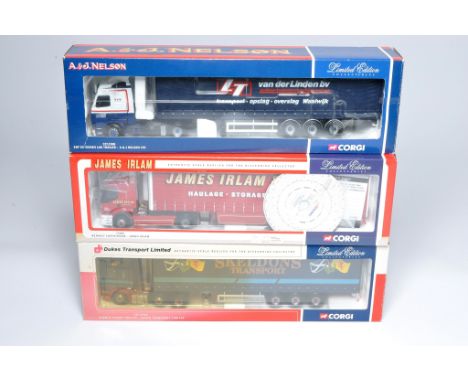 Corgi (boxed) 1/50 diecast model truck issues comprising sets in the livery of Skeldons, Irlam and Linden. Look to be mostly 