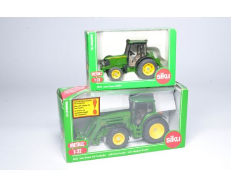 Duo of Siku 1/32 farm model issues comprising John Deere Tractor with Front Loader, excellent in fair box plus John Deere 561