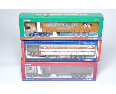 Corgi (boxed) 1/50 diecast model truck issues comprising sets in the livery of Payne, Knights and one other. Look to be mostl