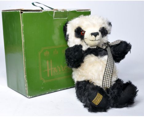 Harrods Merrythought Mohair Panda bear KZ14KN Limited Edition 208 of 500 pieces 35cm (14") in very good condition with Harrod