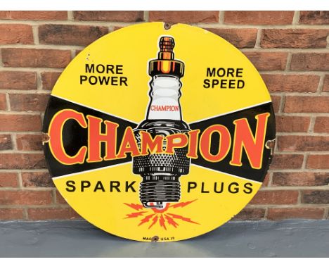  Enamel Circular Champion Spark Plug SignMake: Contact AuctioneerModel: Contact AuctioneerYear: 0Mileage: 0VIN: Contact Aucti