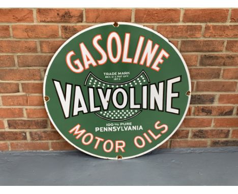 Enamel Circular Valvoline Gasoline Motor Oils SignMake: Contact AuctioneerModel: Contact AuctioneerYear: 0Mileage: 0VIN: Cont
