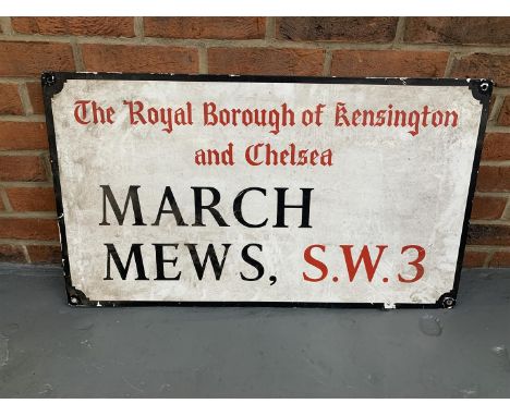  Enamel March Mews" Street Sign"Make: Contact AuctioneerModel: Contact AuctioneerYear: 0Mileage: 0VIN: Contact AuctioneerConf