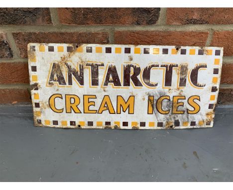 Original Enamel Antarctic Cream Ices Sign 30 x 54cmThe buyers premium for automobilia items, including registration numbers i