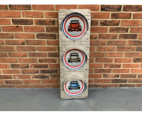 Modern Metal Illuminated Framed Mini Cooper Traffic Light Wall DisplayMake: Contact AuctioneerModel: Contact AuctioneerYear: 