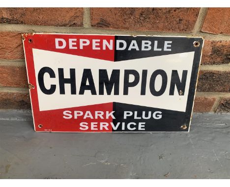 Enamel Champion Spark Plug Service Sign"Make: Contact AuctioneerModel: Contact AuctioneerYear: 0Mileage: 0VIN: Contact Auctio