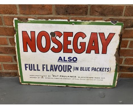 Original Enamel "Nosegay" Full Flavour Sign 76 x 51cmThe buyers premium for automobilia items, including registration numbers