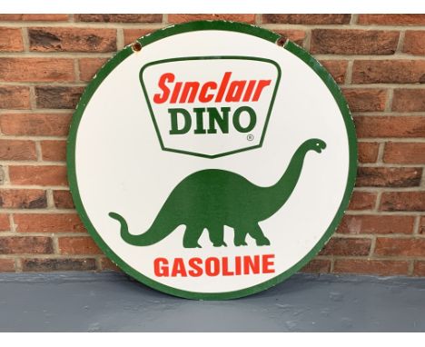 Enamel Circular Sinclair Dino Gasoline SignMake: Contact AuctioneerModel: Contact AuctioneerYear: 0Mileage: 0VIN: Contact Auc
