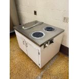 Stovetop Cabinet with Various Pots and Mixer
