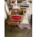 Pallet of Plastic Bottles, Labels, and Caps