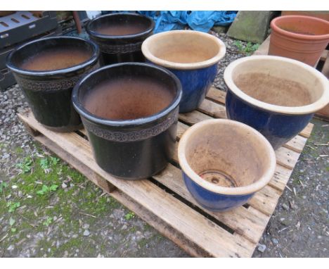 SIX LARGE CERAMIC PLANTERS
