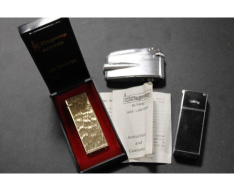 THREE VINTAGE LIGHTERS TO INCLUDE A KINGWAY AVENGER EXAMPLE 