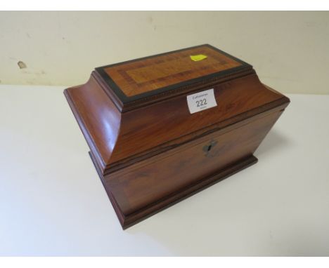 TWO SECTION INLAID TEA CADDY 