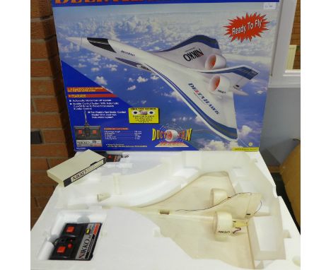 A Nikko Delta Hawk 1:14 scale radio control air plane, boxed 