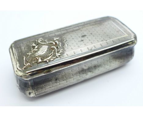 A French silver snuff box, early 19th Century 