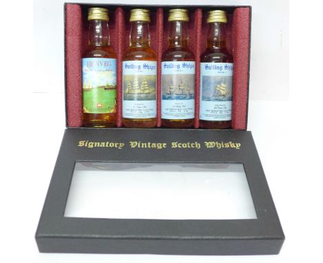 Signatory Scotch Whisky Sailing Ships Series, limited edition; 15 years old no. 766 of 1200 bottles, 16 years old no. 711 of 