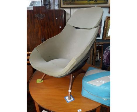 A Lurashell egg chair with teak legs. &nbsp;(This item may not comply with the Furniture and Furnishings (Fire) Regulations 1