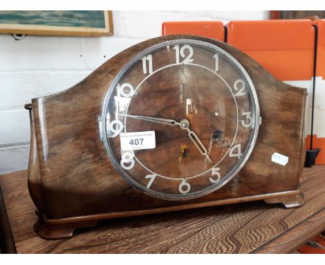A Smiths Art Deco walnut mantle clock. 