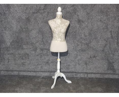 Vintage dress makers dummy on tripod pedestal stand, height 143cm