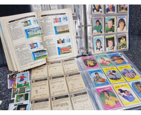 2 albums of vintage football cards also includes the Sun Encyclopedia &amp; soccer stamp album - complete