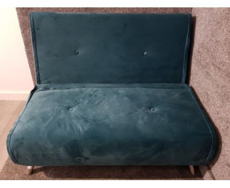A Bensons cameo two seater sofa bed upholstered in velvet.