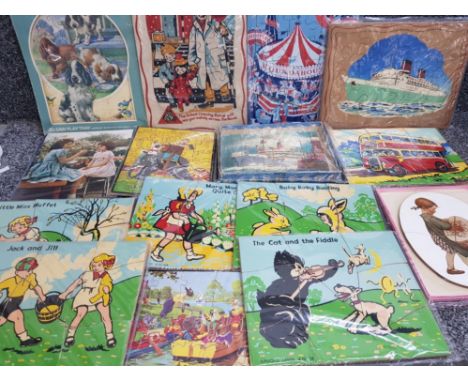 15 vintage woodwn jigsaws by Victory