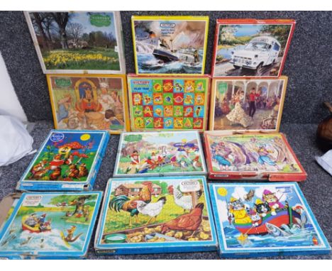 12 boxed vintage Victory jigsaws, all complete in original boxes