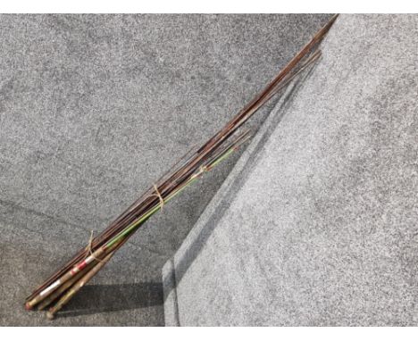 Bundle vintage fish rods, cane etc