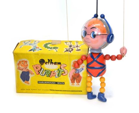 Booster Pelham Puppet Pelham puppets boxed 'Booster' puppet, with red body and visor in place, in original boxPlastic visor i