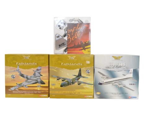 3 Corgi Aviation Archive 1:144 scale diecast models 3 Corgi Aviation Archive 1:144 scale diecast models to include a boxed Fa