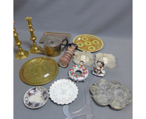 Miscellanea, to include a Continental porcelain condiment set modelled with seated boy in high chair eating, Royal Doulton pl