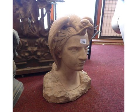 An art deco French carved stone bust of Apollo signed Jean-Louis Chorel (1875-1946) Circa 1930's. H-45cm