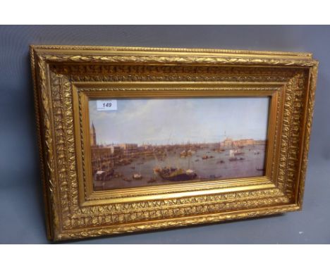 A contemporary gilt framed print of Venice