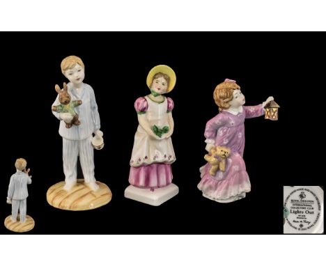 Royal Doulton Hand Painted Porcelain Figures. 1/ ' Time for Bed ' HN3762. Designer N. Pedley. Issued 1996 - 1998. Height 5.25