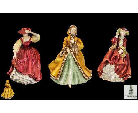Royal Doulton Fine Trio of Hand Painted Porcelain Figures ( 3 ) In Total. Comprises 1/ ' Rachel ' HN2919. Designer P. Gee. Is