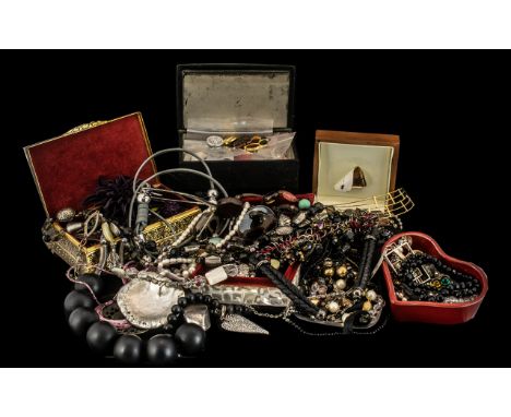 Large Collection of Vintage Costume Jewellery, comprising brooches, necklaces, pendants, beads, earrings, bracelets, watches,