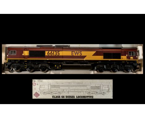 Aristo Craft - A23213 Class 66 Diesel Locomotive ( Livery ) Scale 1.29 Gauge 66135 - English, Welsh and Scottish Railway. Fea