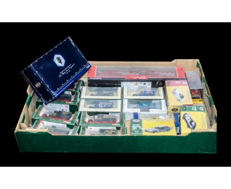 Collection of Boxed Die Cast Model Lorries &amp; Cars, including Eddie Stobbart trucks, Express Haulage, Bovril, Dennis the M